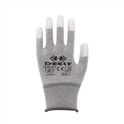 Gants enduits du bout des doigts en PU blanc en fibre de carbone polyester