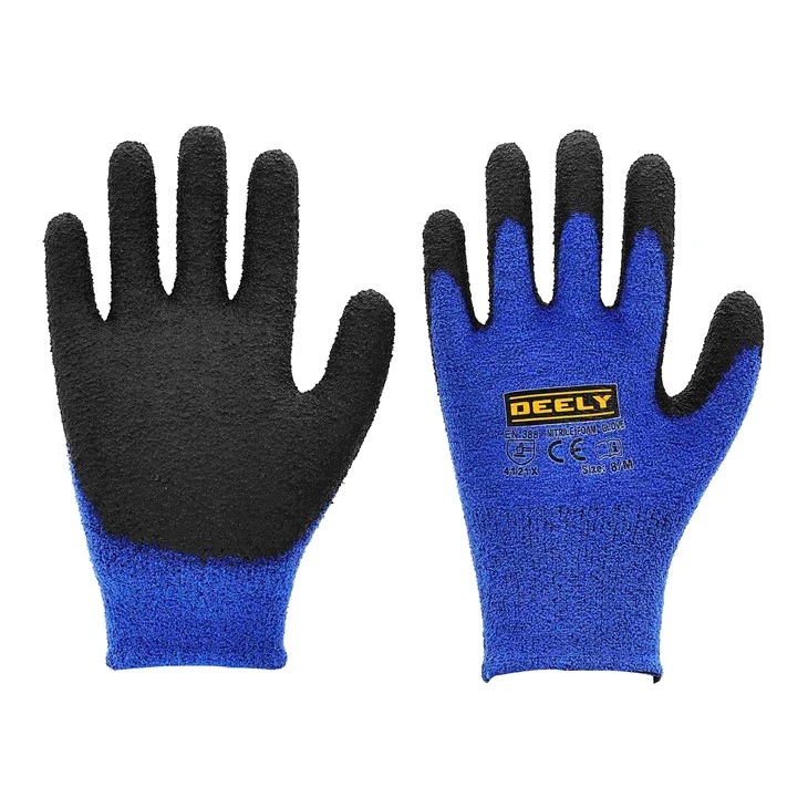 Centipede Feather Yarns Gants avec paume enduite de mousse de nitrile noire